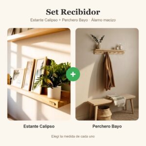 Set Recibidor: Estante Calipso + Perchero Bayo de álamo macizo – El Choike